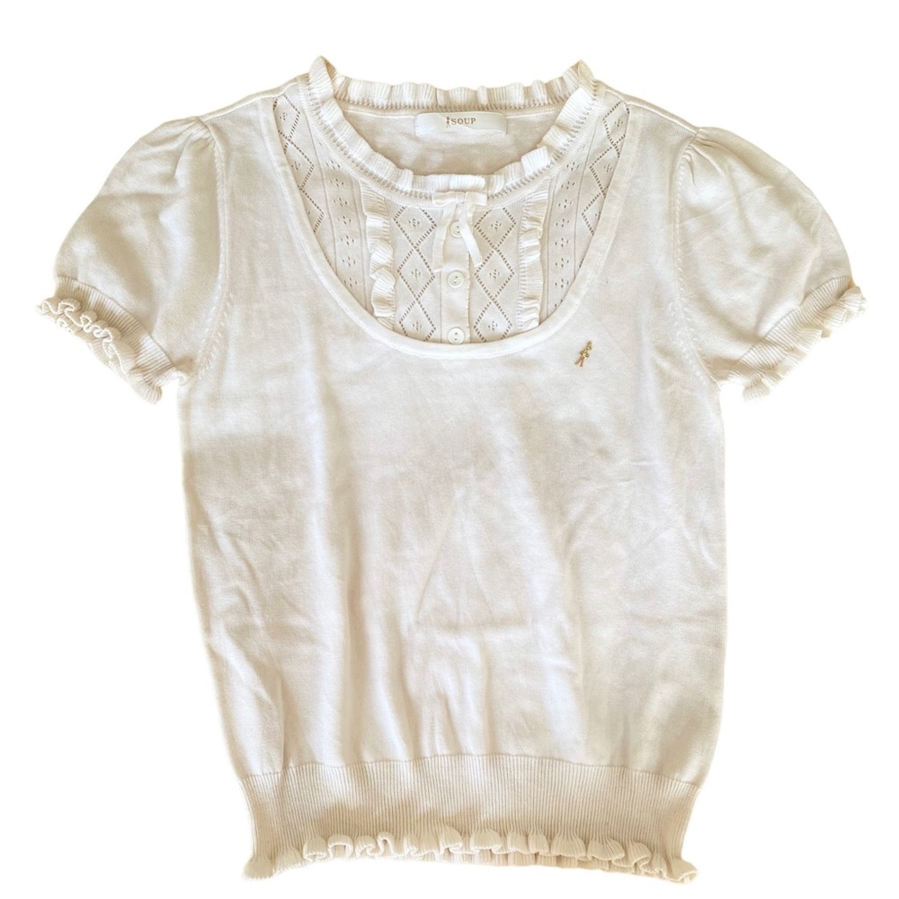 Vintage Milkmaid Coquette Preppy top